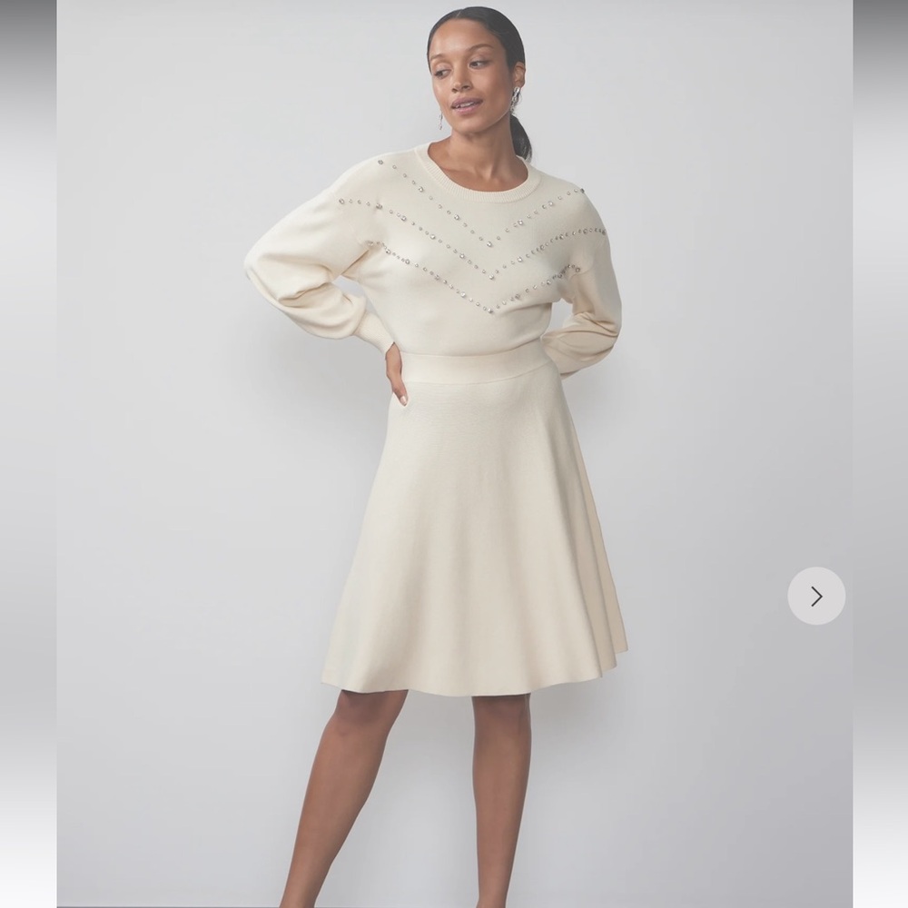 NWT…New York & Company Cream Knit Dress Sz M